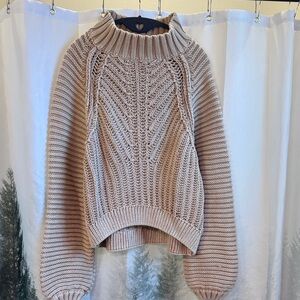 Free People Chunky Knit Turtleneck Sweater Size L